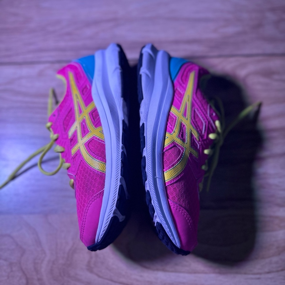 ASICS Kids' Vibrant Pink and Neon Yellow Sneakers - Picture 8 of 10